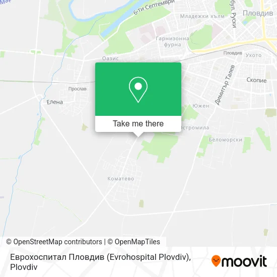 Карта Еврохоспитал Пловдив (Evrohospital Plovdiv)