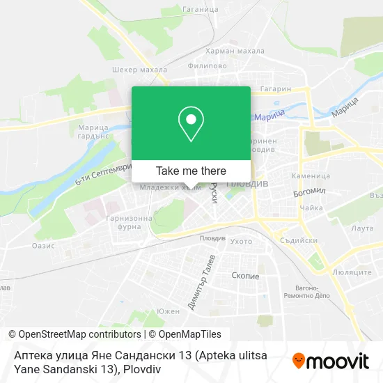 Карта Аптека улица Яне Сандански 13 (Apteka ulitsa Yane Sandanski 13)