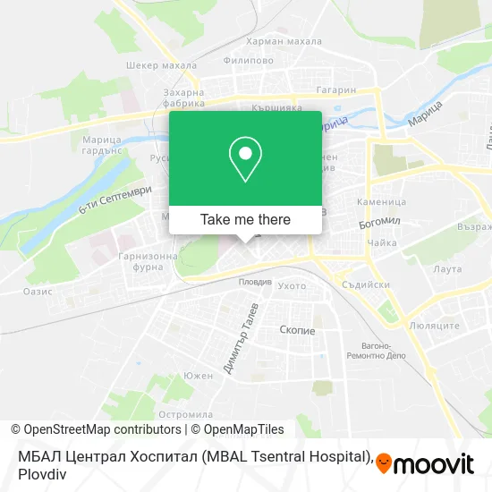 Карта МБАЛ Централ Хоспитал (MBAL Tsentral Hospital)