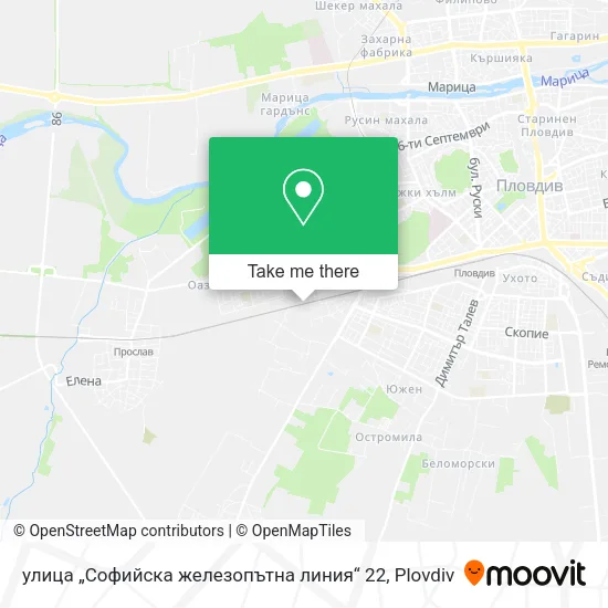 Карта улица „Софийска железопътна линия“ 22
