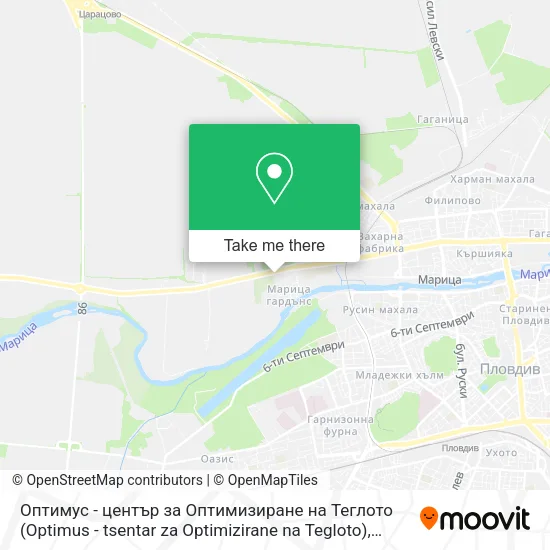 Оптимус - център за Оптимизиране на Теглото (Optimus - tsentar za Optimizirane na Tegloto) map