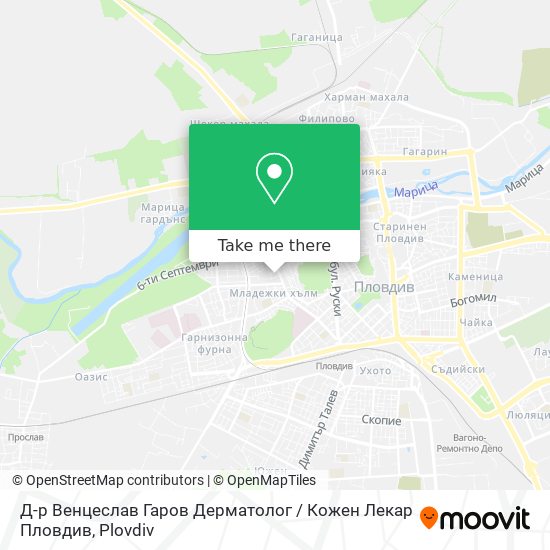 Карта Д-р Венцеслав Гаров Дерматолог / Кожен Лекар Пловдив