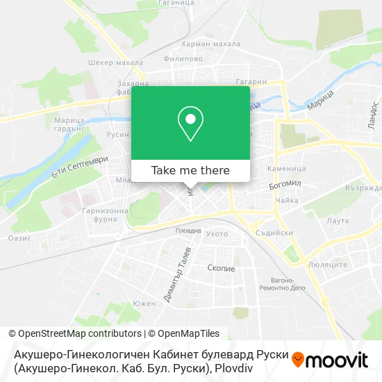 Карта Акушеро-Гинекологичен Кабинет булевард Руски (Акушеро-Гинекол. Каб. Бул. Руски)