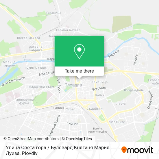 Карта Улица Света гора / Булевард Княгиня Мария Луиза