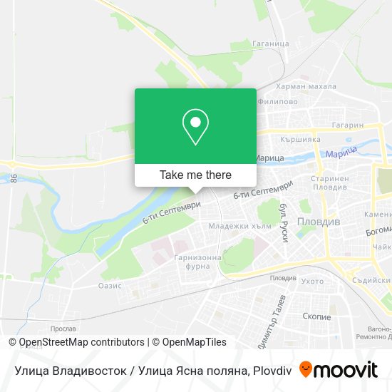 Карта Улица Владивосток / Улица Ясна поляна