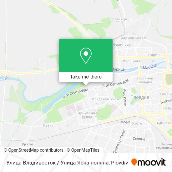 Карта Улица Владивосток / Улица Ясна поляна