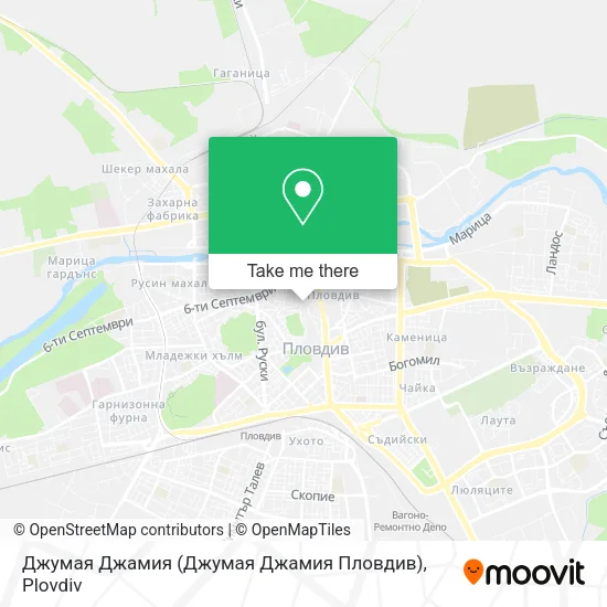 Карта Джумая Джамия (Джумая Джамия Пловдив)