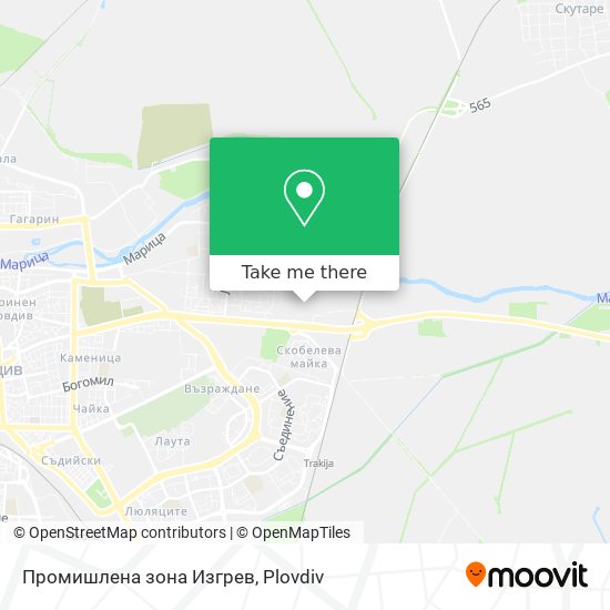 Промишлена зона Изгрев map