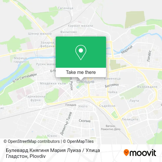 Карта Булевард Княгиня Мария Луиза / Улица Гладстон