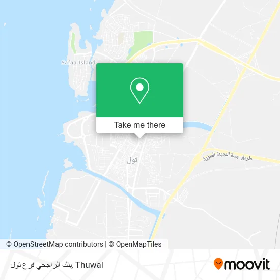 بنك الراجحي فرع ثول map