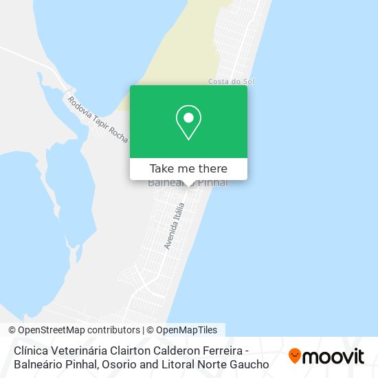 Mapa Clínica Veterinária Clairton Calderon Ferreira - Balneário Pinhal