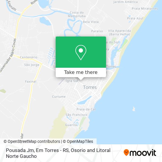 Mapa Pousada Jm, Em Torres - RS