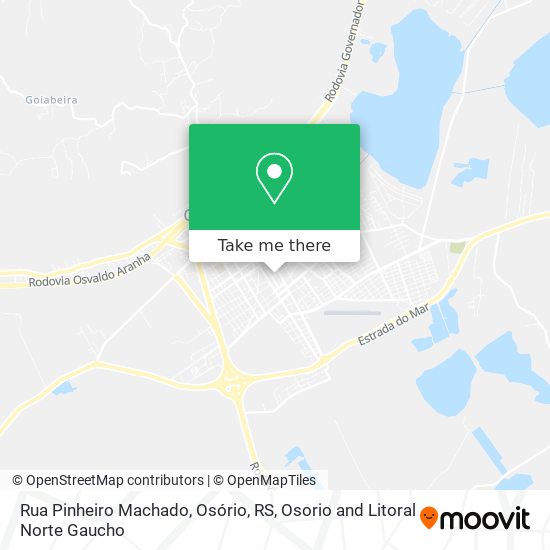 Mapa Rua Pinheiro Machado, Osório, RS