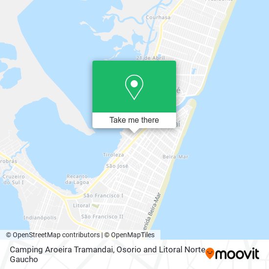 Camping Aroeira Tramandai map