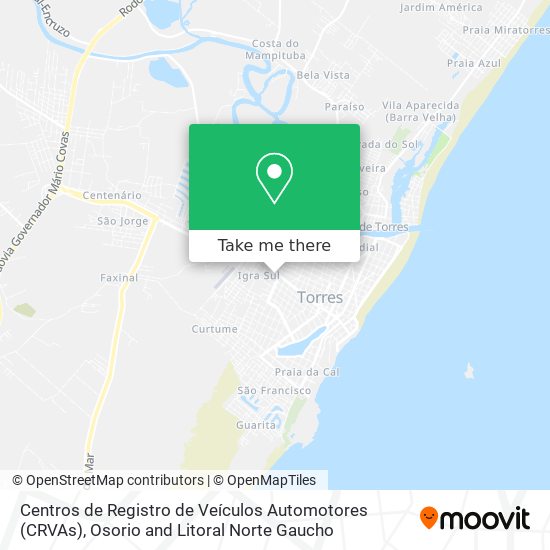 Mapa Centros de Registro de Veículos Automotores (CRVAs)