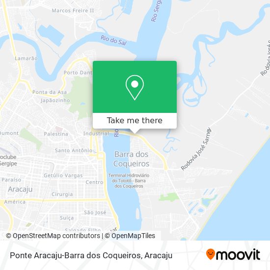 Ponte Aracaju-Barra dos Coqueiros map