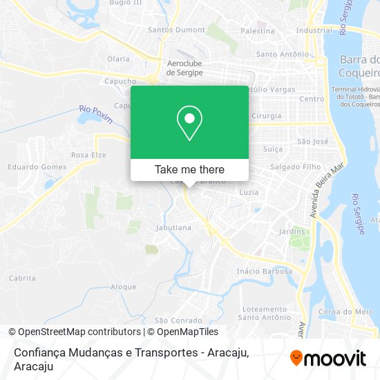 Confiança Mudanças e Transportes - Aracaju map