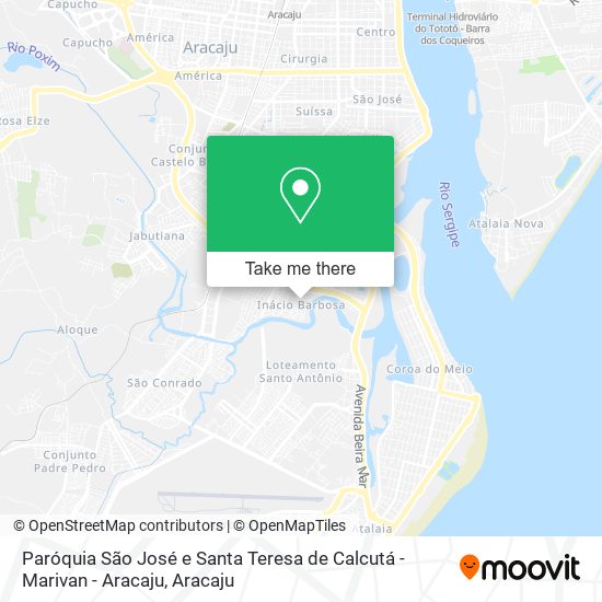 Mapa Paróquia São José e Santa Teresa de Calcutá - Marivan - Aracaju