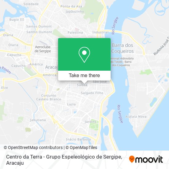 Mapa Centro da Terra - Grupo Espeleológico de Sergipe