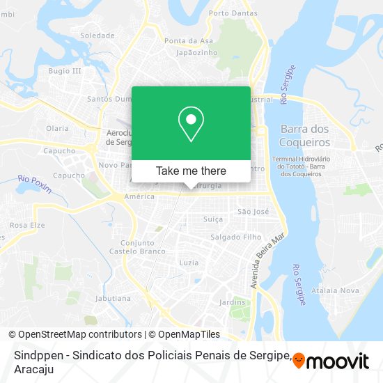 Sindppen - Sindicato dos Policiais Penais de Sergipe map