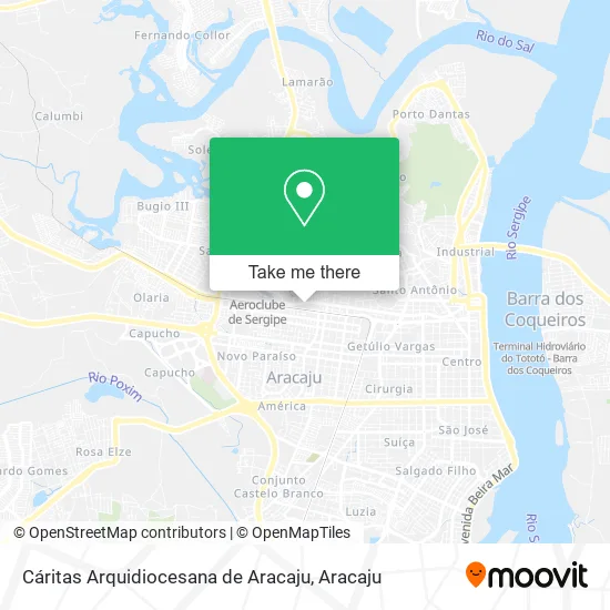 Cáritas Arquidiocesana de Aracaju map