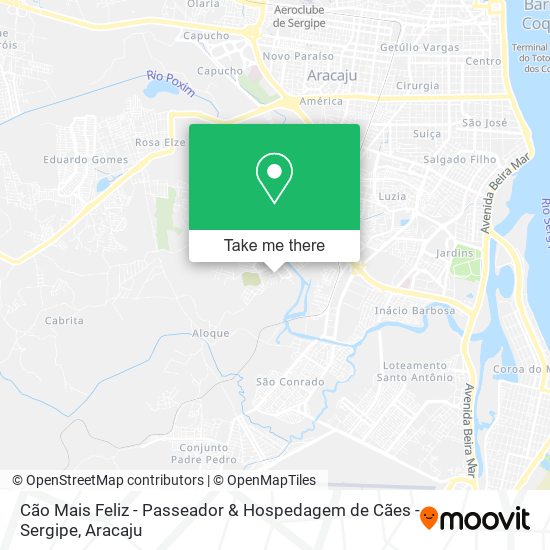 Mapa Cão Mais Feliz - Passeador & Hospedagem de Cães - Sergipe