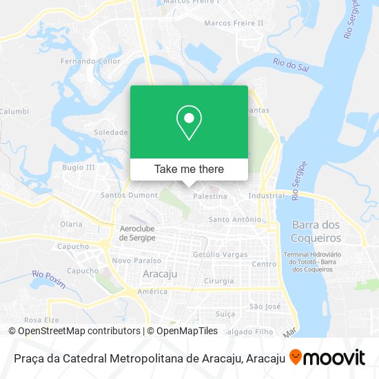 Praça da Catedral Metropolitana de Aracaju map