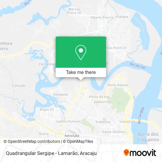 Quadrangular Sergipe - Lamarão map