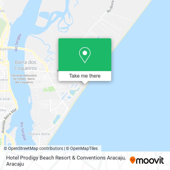 Hotel Prodigy Beach Resort & Conventions Aracaju map
