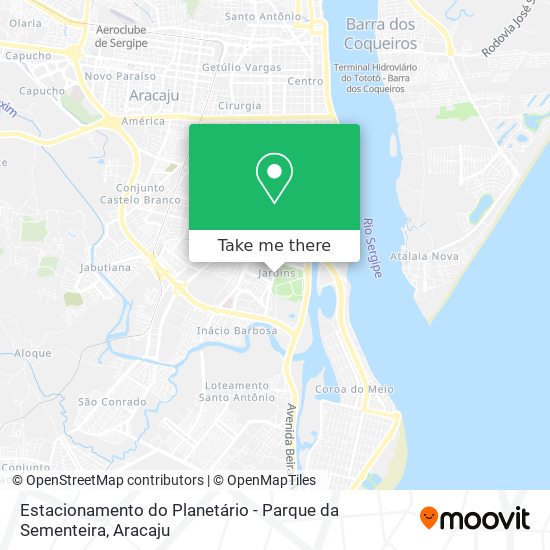 Mapa Estacionamento do Planetário - Parque da Sementeira