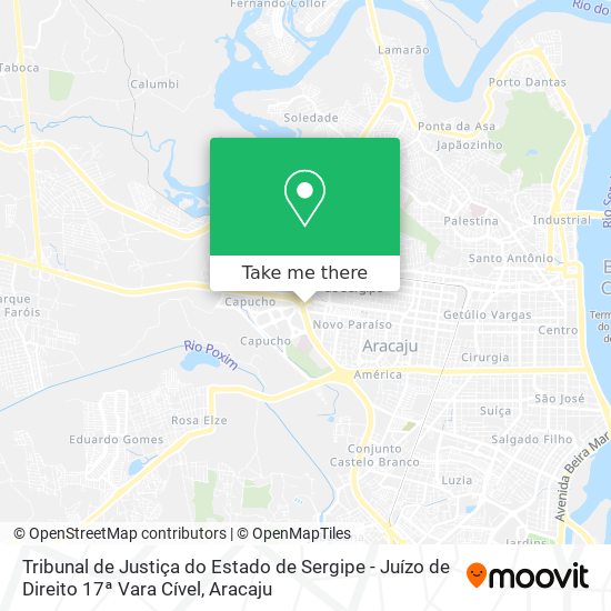 Mapa Tribunal de Justiça do Estado de Sergipe - Juízo de Direito 17ª Vara Cível