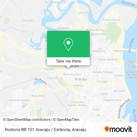 Rodovia BR 101 Aracaju / Estância map