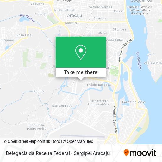 Mapa Delegacia da Receita Federal - Sergipe