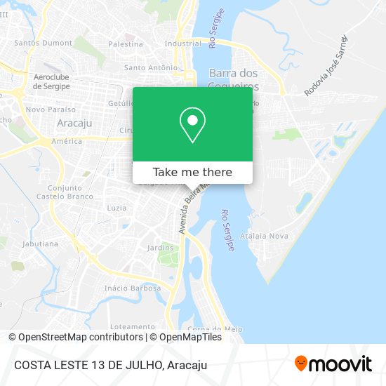 COSTA LESTE 13 DE JULHO map