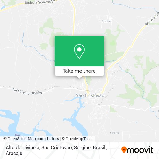 Alto da Divineia, Sao Cristovao, Sergipe, Brasil. map