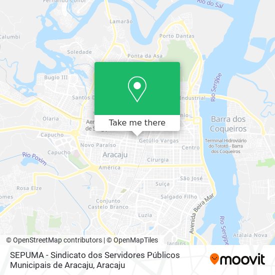 SEPUMA - Sindicato dos Servidores Públicos Municipais de Aracaju map