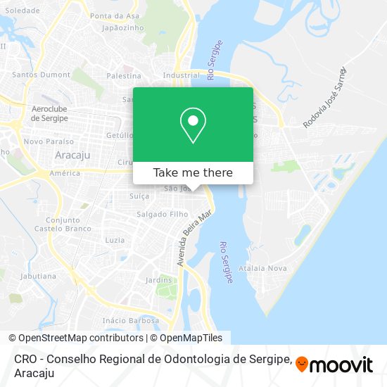 CRO - Conselho Regional de Odontologia de Sergipe map