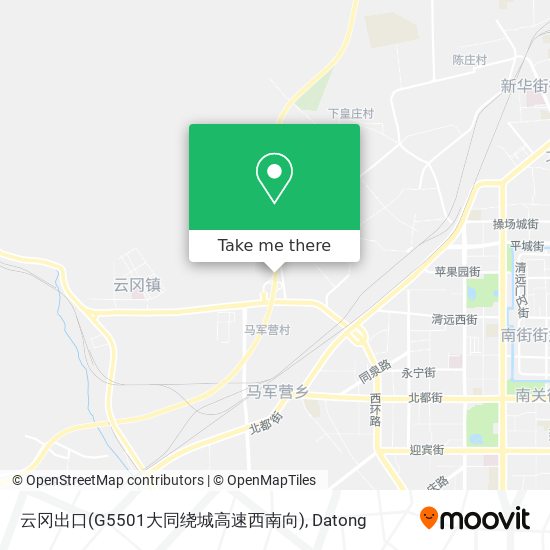 云冈出口(G5501大同绕城高速西南向) map