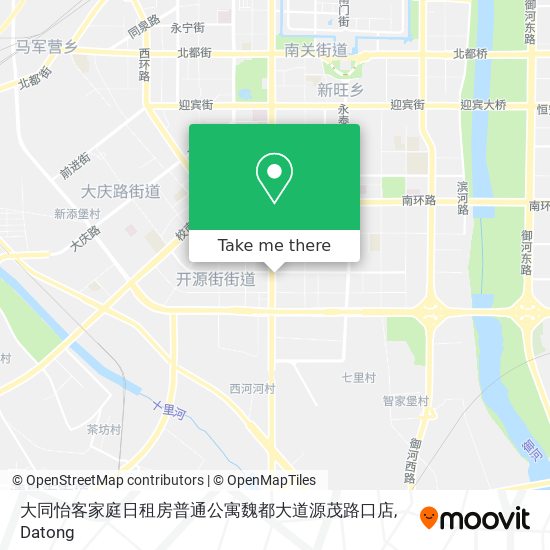 大同怡客家庭日租房普通公寓魏都大道源茂路口店 map