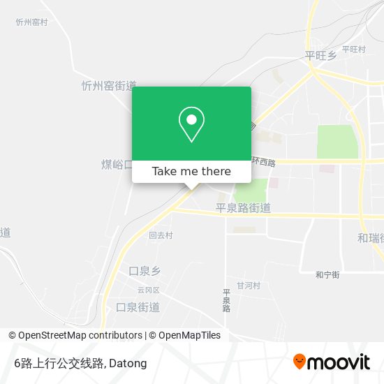 6路上行公交线路 map