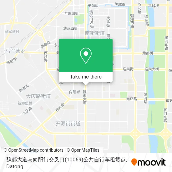 魏都大道与向阳街交叉口(10069)公共自行车租赁点 map
