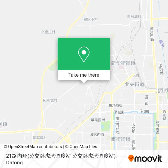 21路内环(公交卧虎湾调度站-公交卧虎湾调度站) map