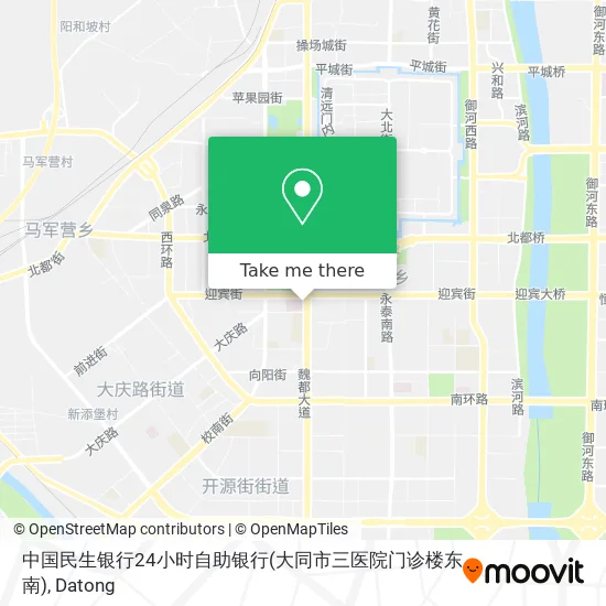 中国民生银行24小时自助银行(大同市三医院门诊楼东南) map