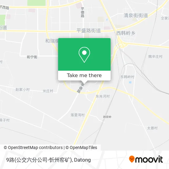 9路(公交六分公司-忻州窑矿) map