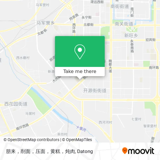 朋来，削面，压面，黄糕，炖肉 map