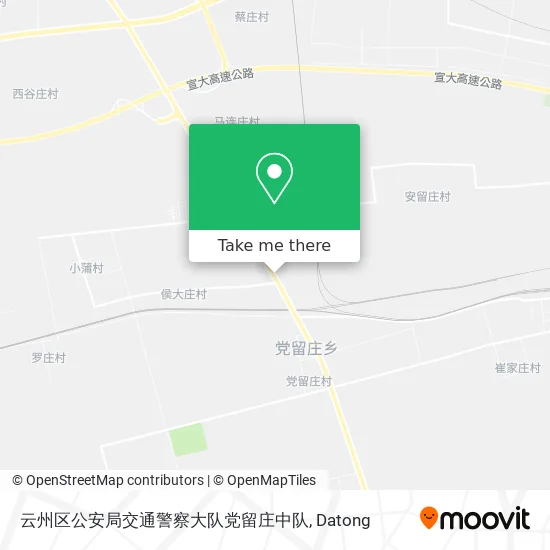 云州区公安局交通警察大队党留庄中队 map