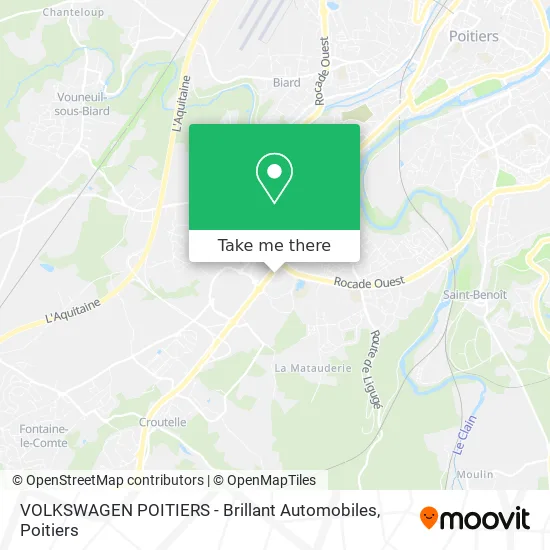VOLKSWAGEN POITIERS - Brillant Automobiles map
