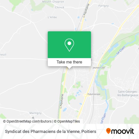 Mapa Syndicat des Pharmaciens de la Vienne