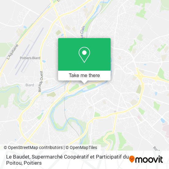 Mapa Le Baudet, Supermarché Coopératif et Participatif du Poitou