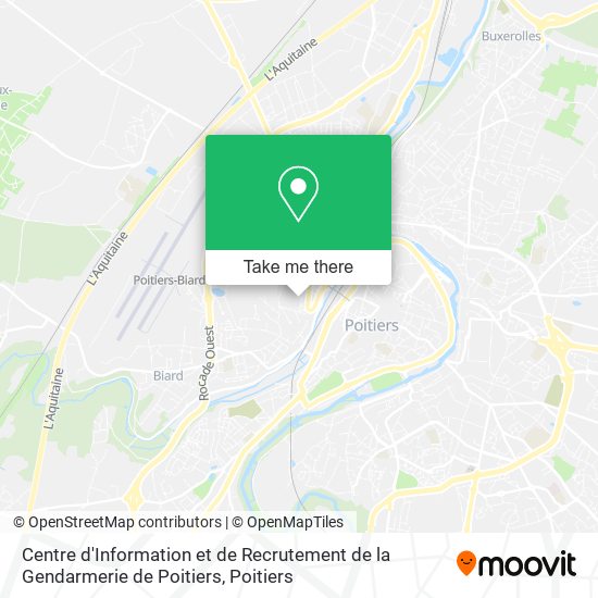 Mapa Centre d'Information et de Recrutement de la Gendarmerie de Poitiers